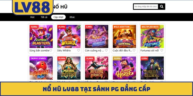 Nổ hũ LV88 tại sảnh PG đẳng cấp
